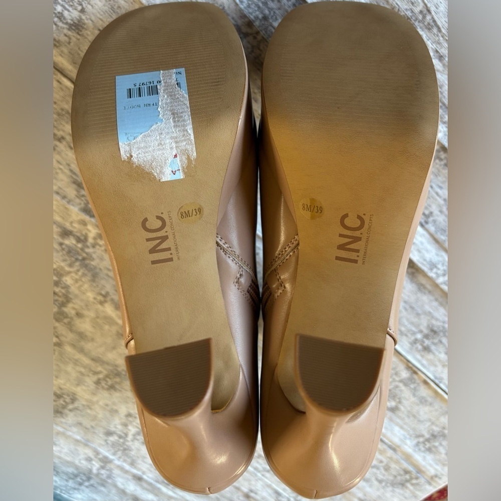 NEW w/Tags INC Womens Beige Platform Comfort Alize Round Toe Booties Women's 8 - Picture 8 of 10